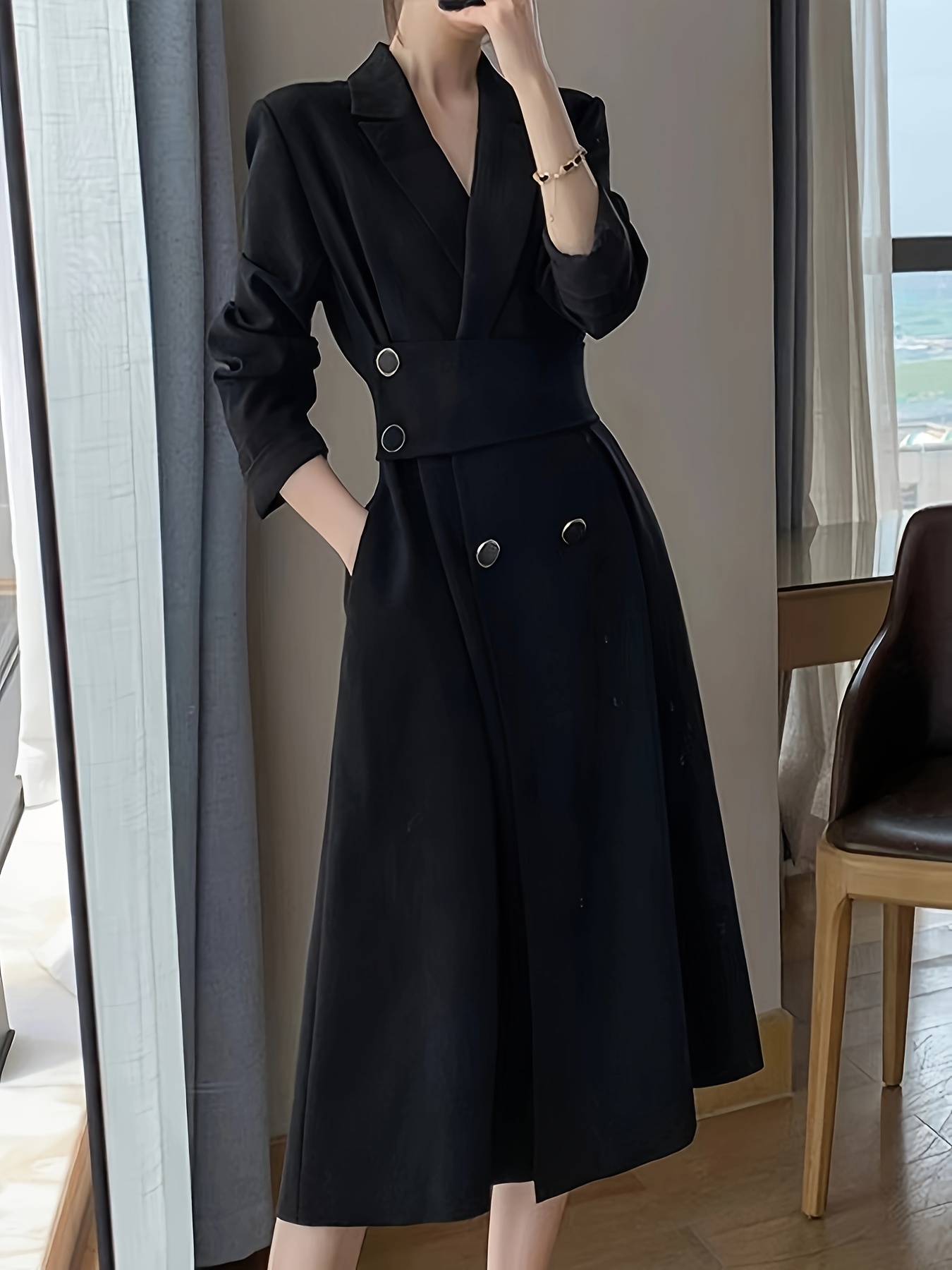 black fitted coat dress Albi Fitted Blazer Mini Dress main image 0
