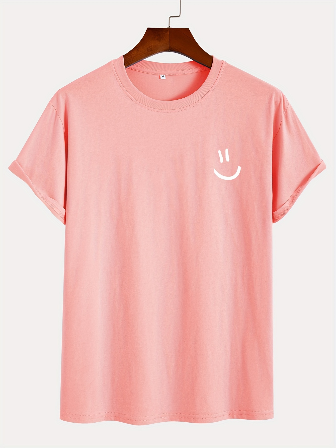 Men's 100% Cotton White T-Shirt with joyful Face Print - Minimalist Round Neck Short Sleeve Casual Casual Attire, Soft Breathable Fabric, Left Chest joyful Face Design, Minimalist White Tee for Men, Versatile for Casual & Formal Outfits, Hand Washable, Regular Fit, Plain White with joyful Face Graphic, Smooth Texture, No Stretch Fabric, Basic Style for Layering, Suitable for Casual Attire, Round Neck T Shirt for Men, T Shirt for Men High Quality, Funny T Shirts,