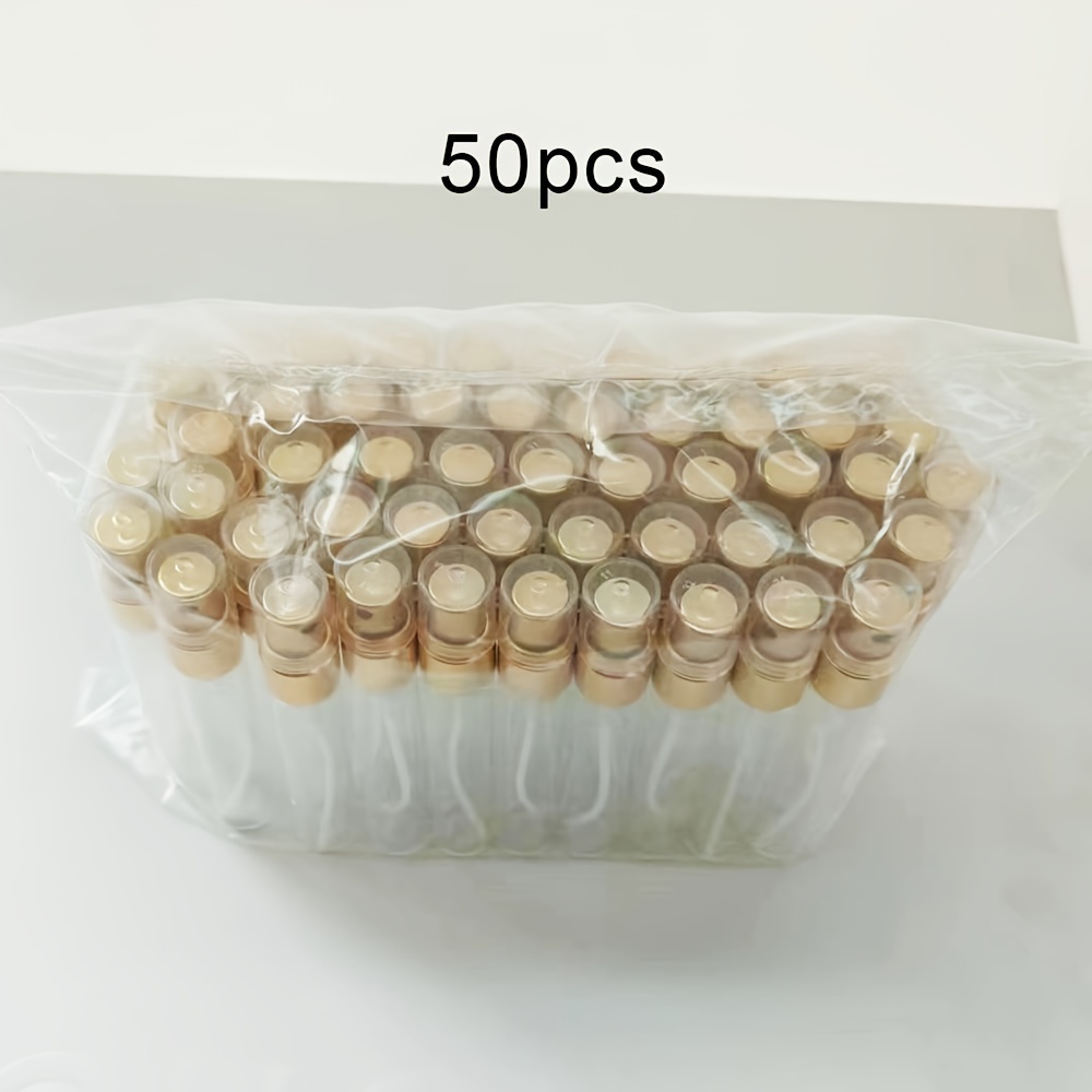 Image of 50pcs 9ml Transparent Glass Perfume Bottles, Mist Spray Pump Perfume Sample Refill Bottles, Travel Portable Bottles With Electroplated Caps