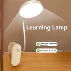 flexible led clip on desk lamp reading light with touch control adjustable brightness and color temperature usb rechargeable 800mah battery soft non white suitable for office bedroom bedside reading clip usb charging lamp