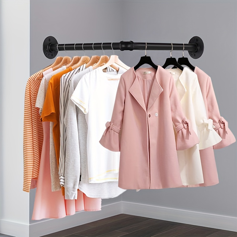 industrial pipe clothing rack heavy duty detachable wall Temu