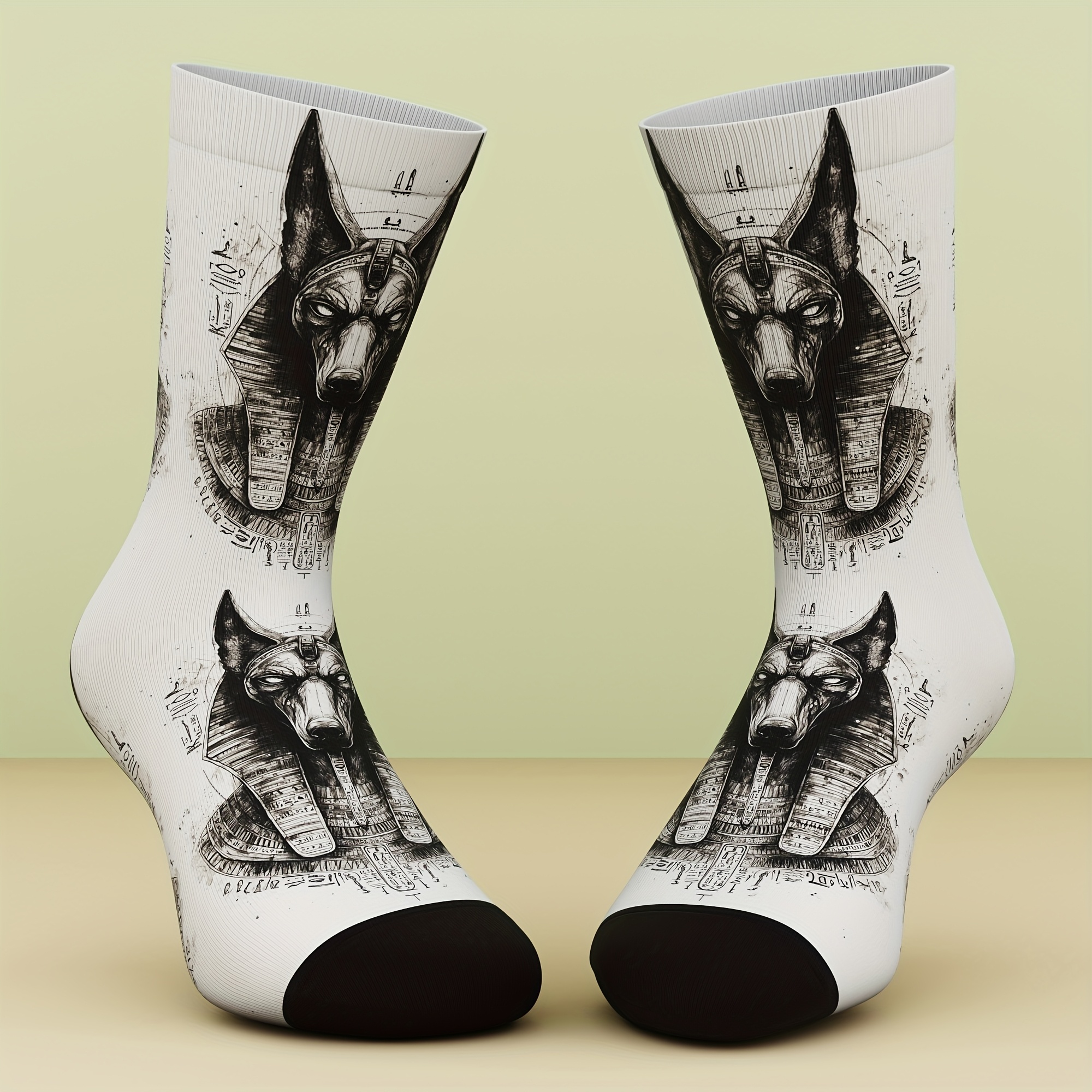 TEMU A Pair Of Unisex Socks With A Wolf Head Pattern, Fresh And Fashionable, Made Of Bamboo Fiber, Breathable, Soft And Comfortable, A Sock Gift