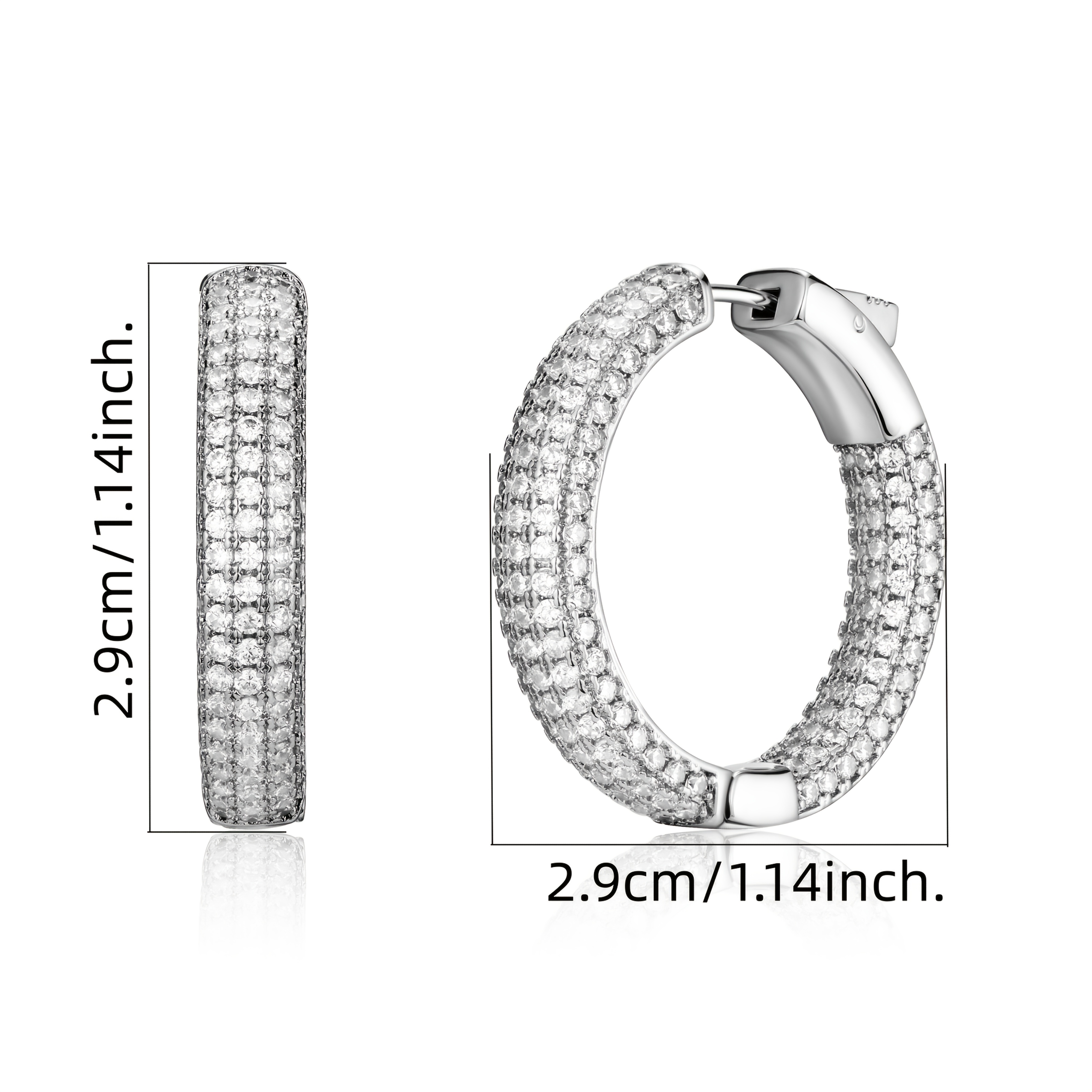 Image of 925 Synthetic Zirconia Earrings | Elegant And Sexy, High-end Trend, Perfect For Christmas, Valentine's Day, Holiday, New Year, Birthday Gifts, Includes Exquisite Gift Box