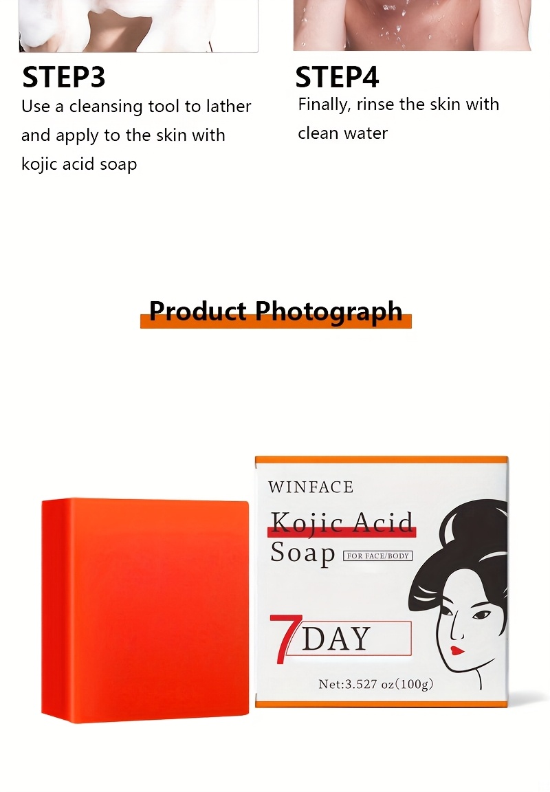 8 komada 100g Sapun s Kojinskom Kiselinom - Posvjetljujući Svijetlo Bež, Hidratantni, Kontrola Masnoće za Ruke, Lice, Kupanje - Prirodni Aroma Naranče, Eterično Ulje, Nježno Čišćenje, Božić