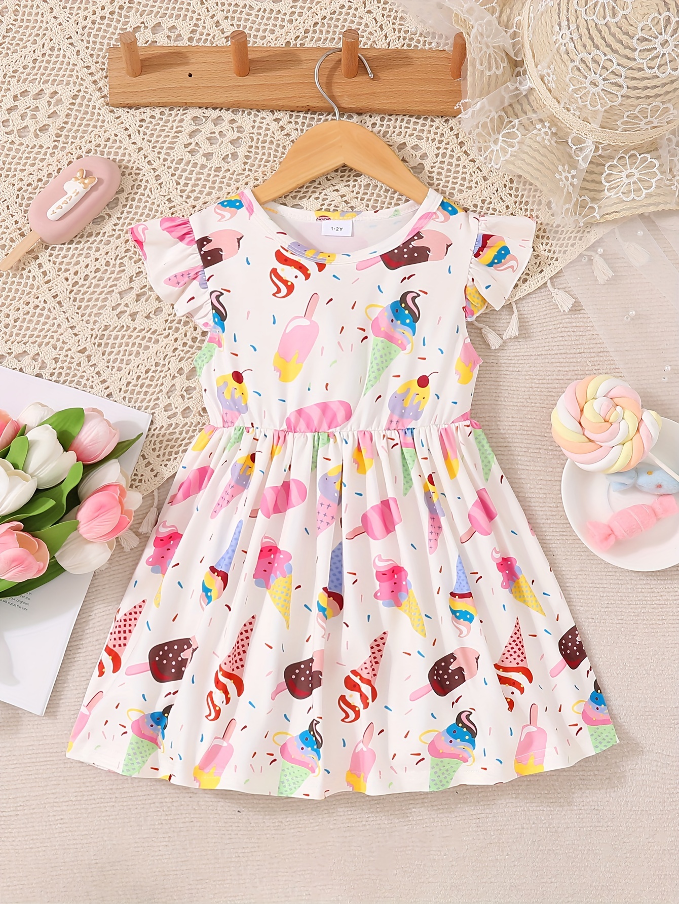 girls ice cream dress sold on Temu United States