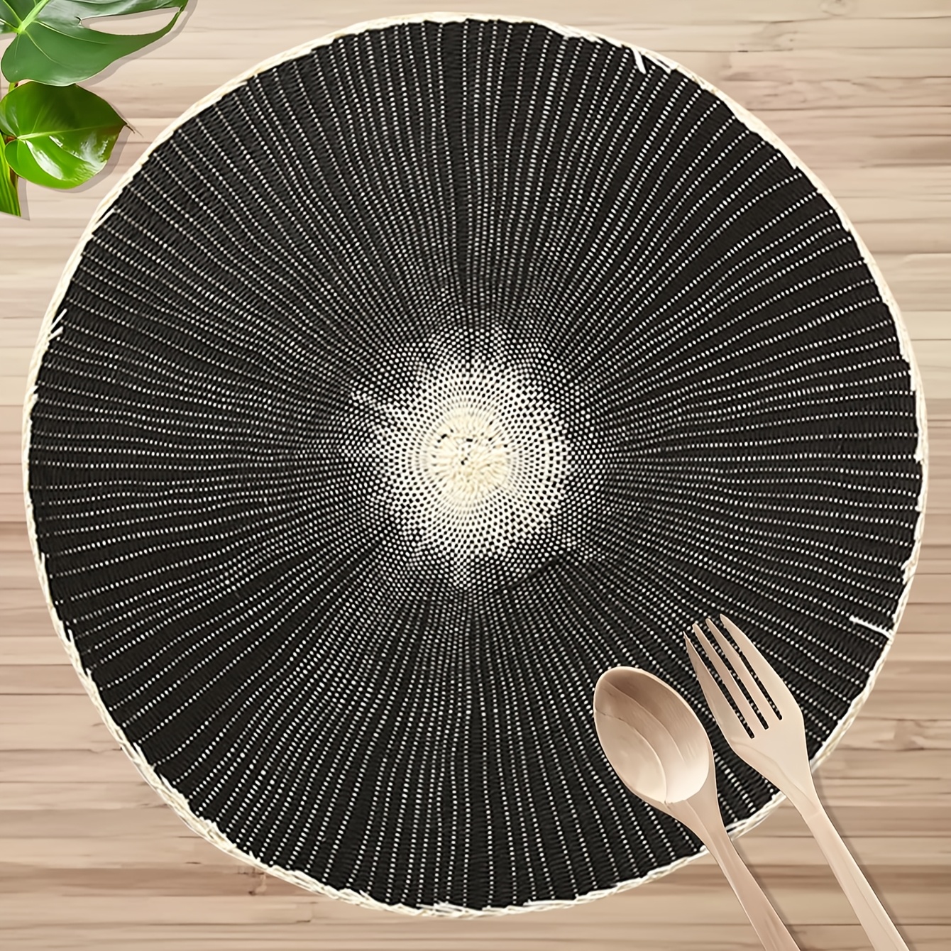 TEMU 1pc, Bohemian Style Dual-tone Placemat, Suitable For Table Decoration Placemat