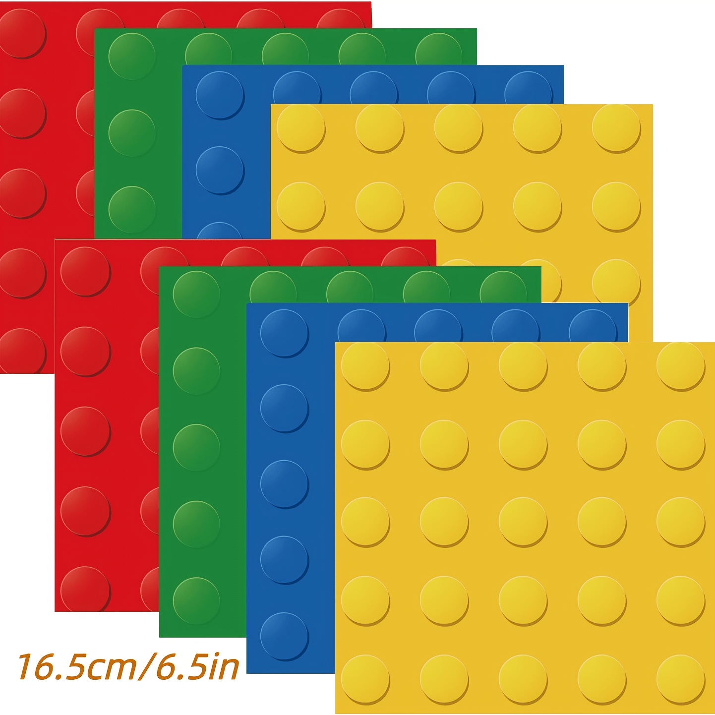 TEMU 30pcs Colorful Block Themed Paper Napkins, Measuring 6.5 X 6.5 Inches, Suitable For Birthday Party Supplies And Holiday Table Decorations For