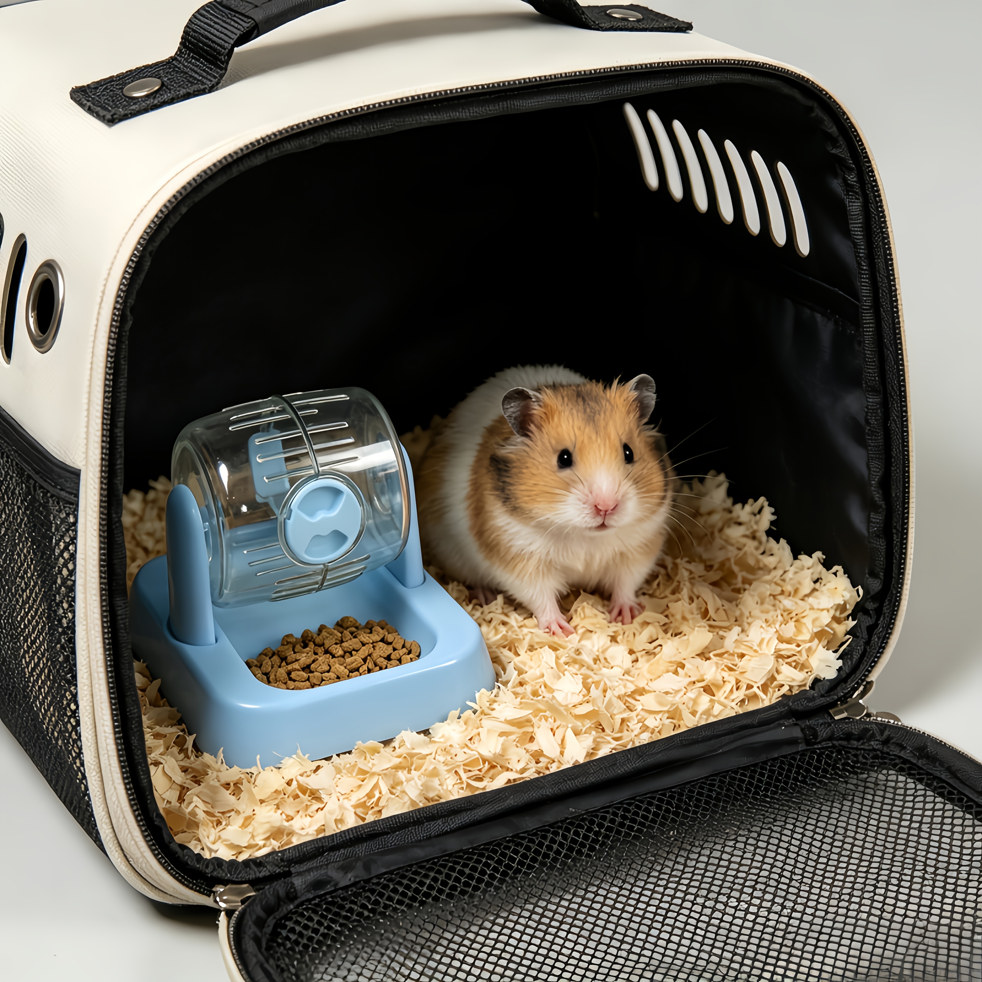 Dual-Use Wheel Feeder for Hamsters and Small Pets