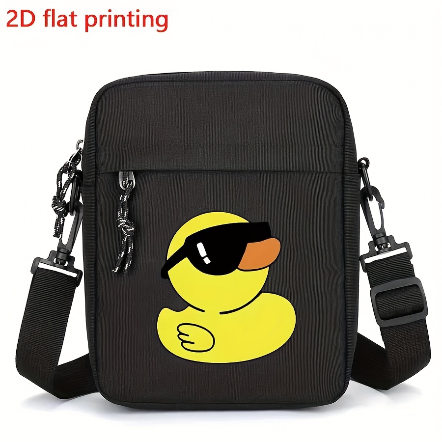 E-shop Neue tragbare kleine Herrentasche mit Cartoon-Muster kleinen gelben Entchens, Umhängetasche mit großem Fassungsvermögen, kleiner Reiserucksack,