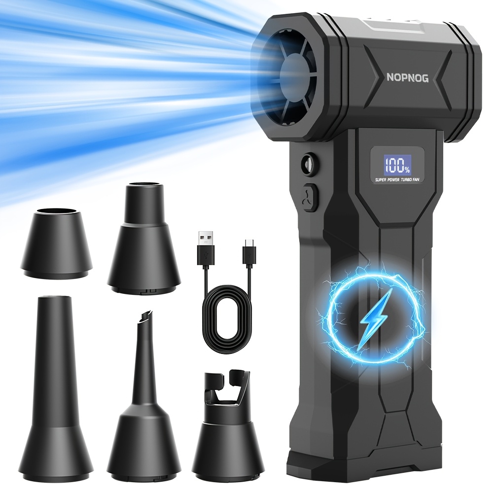 TEMU Aspirapolvere ad aria compressa, 110000 RPM con a LED, soffiatore ad 4 velocit� con luci LED ricaricabili, ventola a turbina senza adatta per