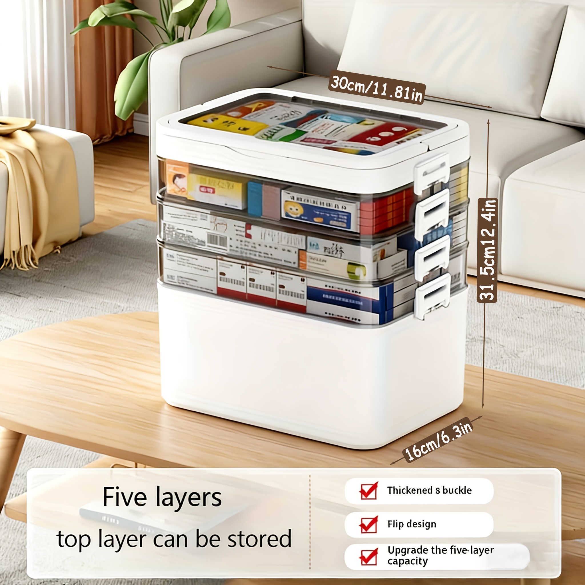 Supvox A5 Aufbewahrungsbox (4er Set) – Transparent, Tragbar, Aus PP, Ideal Für Büro, Zuhause & Scrapbook-Papier (