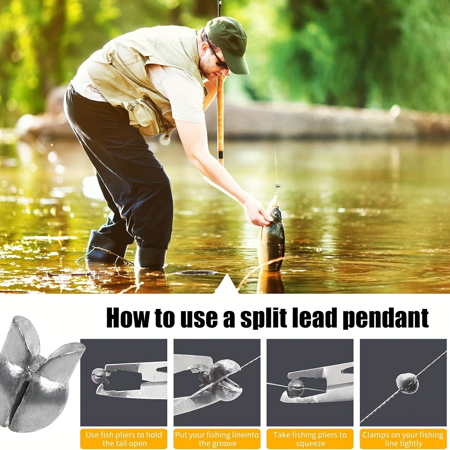 50/100pcs Removable Split Shot Sinker, Clip On Lead Sinker, Reusable Fly  Fishing Weight For Freshwater