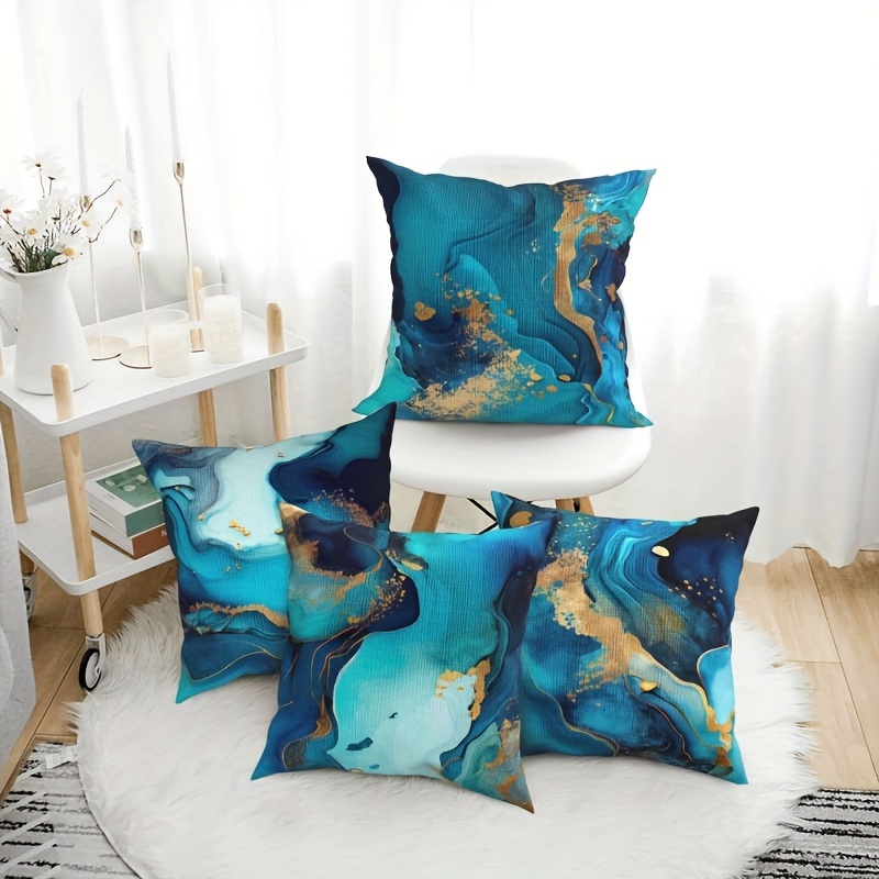 

4pcs & Set - , Zippered , , Hypoallergenic, And - For Sofa, , Decor - 16x16, 18x18,