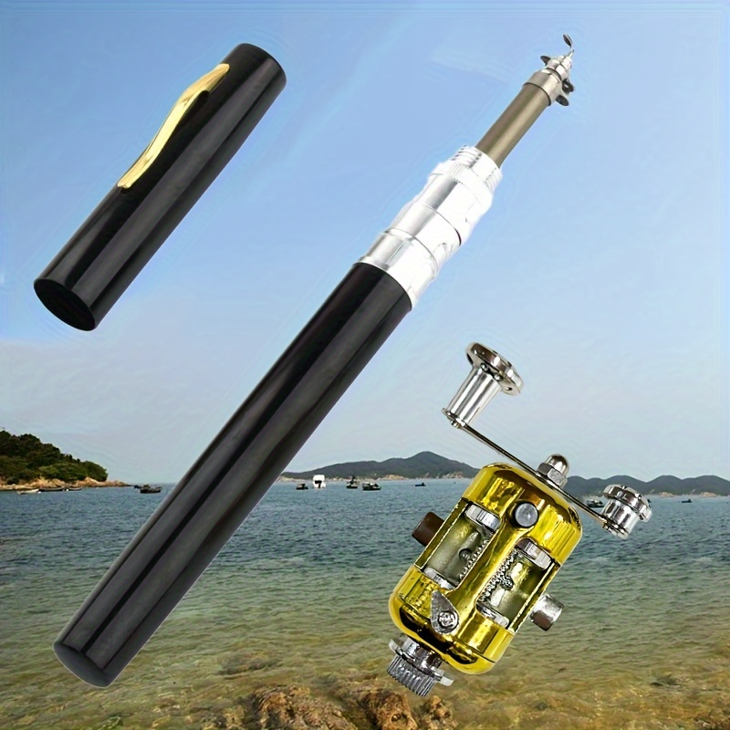 1.6m Telescopic Carbon Fishing Rod Fish Shaped Mini Pocket Pen Sea Ice Fish  Pole