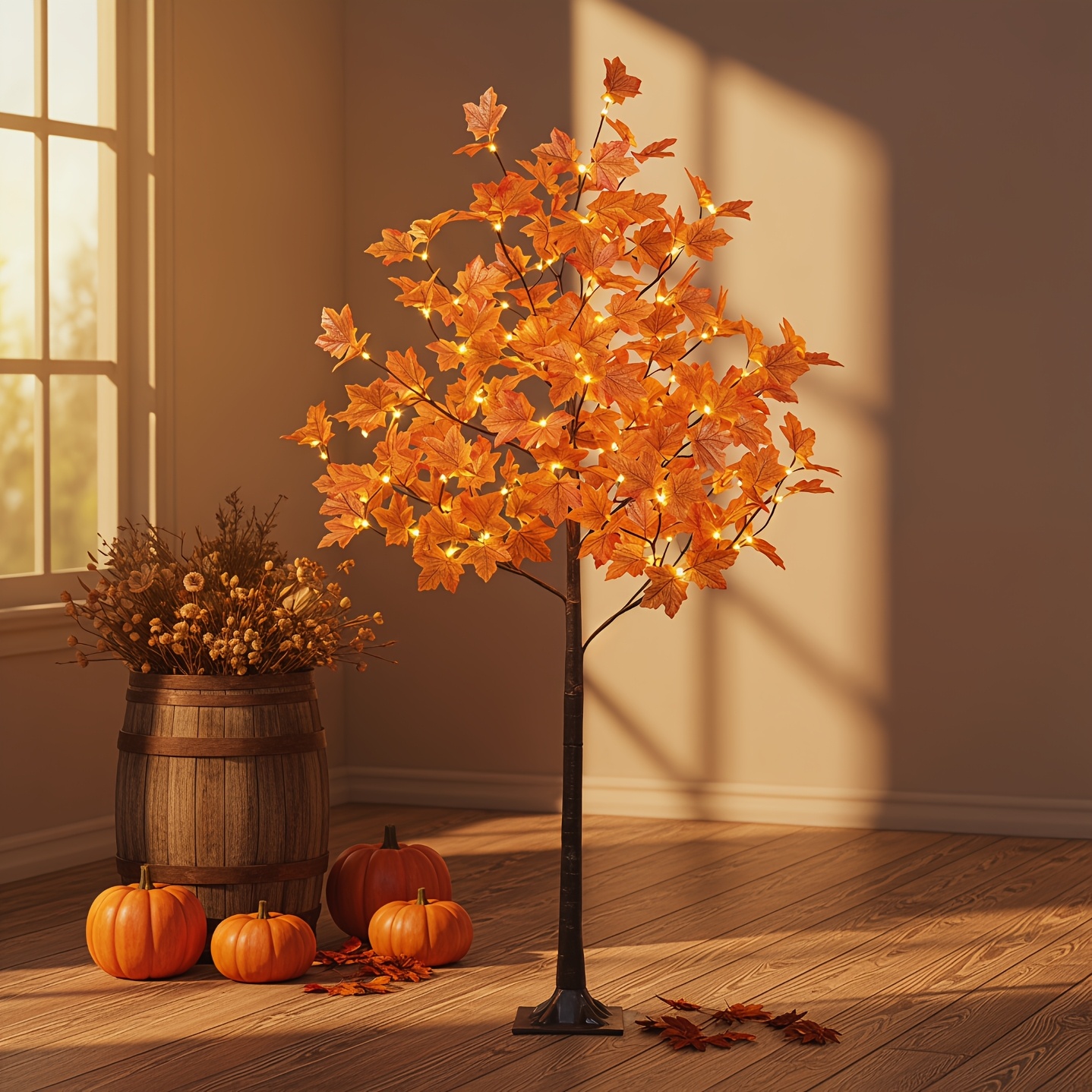 1pc 5ft/6ft Artificial Led Lighted Fall , Fall For Indoor Home Fall Autumn Party Thanksgiving Occasions Decoration