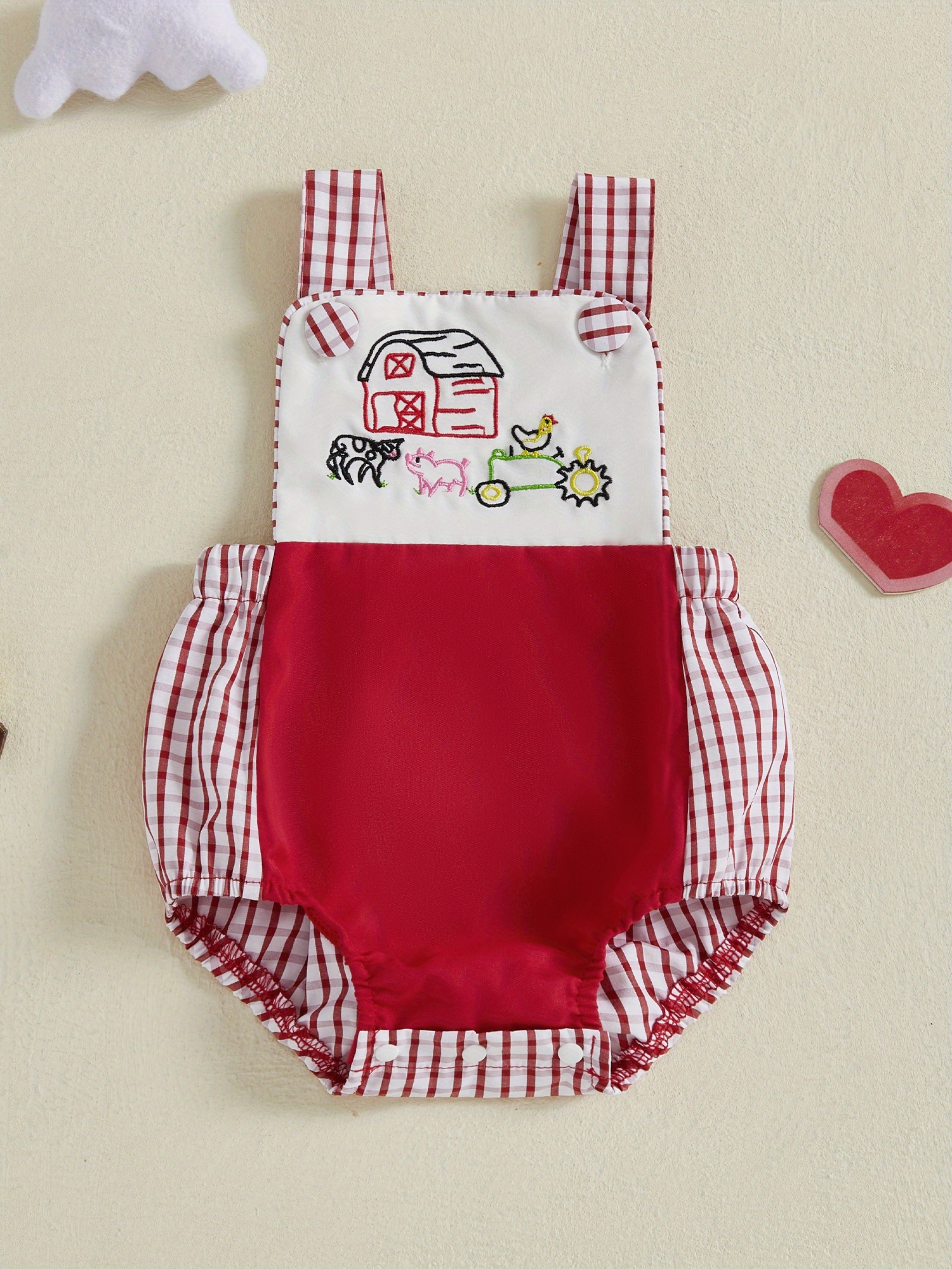 baby checkered overalls sold on Temu United States
