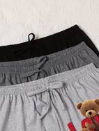drei sets einfarbiger freizeithosen für herbst und winter, elastische hohe taille, lockere passform, hosen für zuhause, damen-pyjamas und heimkleidung, für frühling und sommer