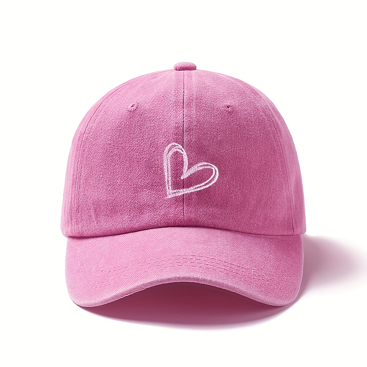 a baseball cap with heart embroidery adjustable size   in   colors suitable for outdoor activities and travel suitable for girls portable cute and stylish