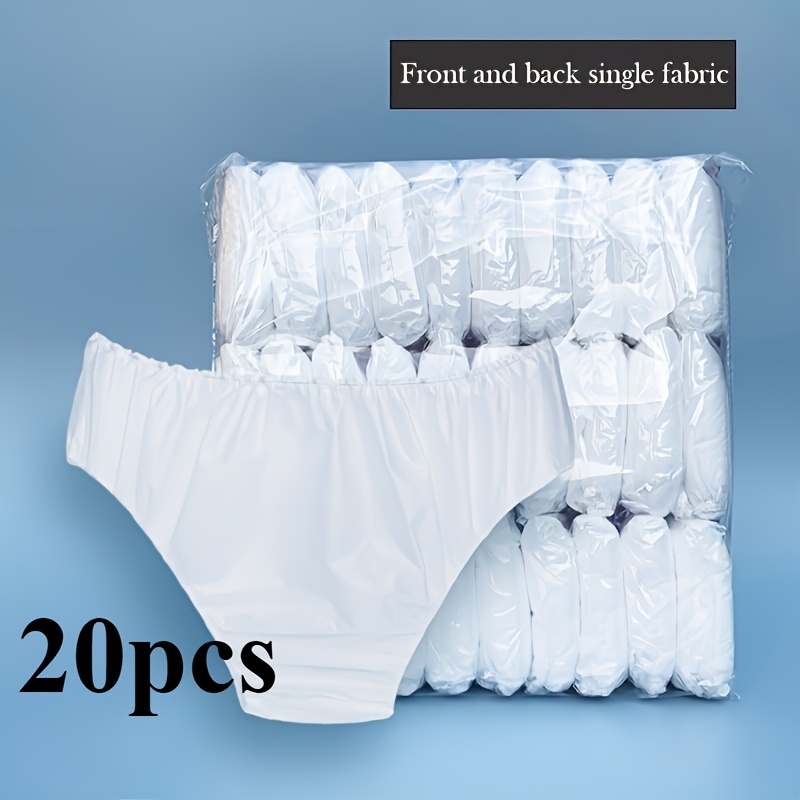 TEMU 20pcs Women's Disposable Underwear - Individually Wrapped Hygienic Non- Travel Pants Suitable For Salons, Spas, Saunas, Postpartum Care & Period
