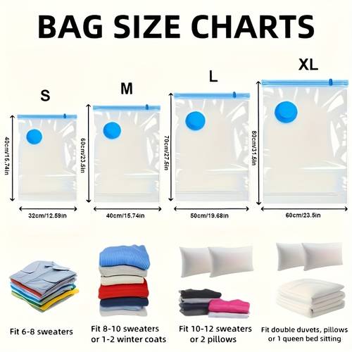 4 12pcs set of vacuum compression bags 4 large 4 medium 4 small thickened material suitable for clothes bedding travel essentials transparent sealed storage