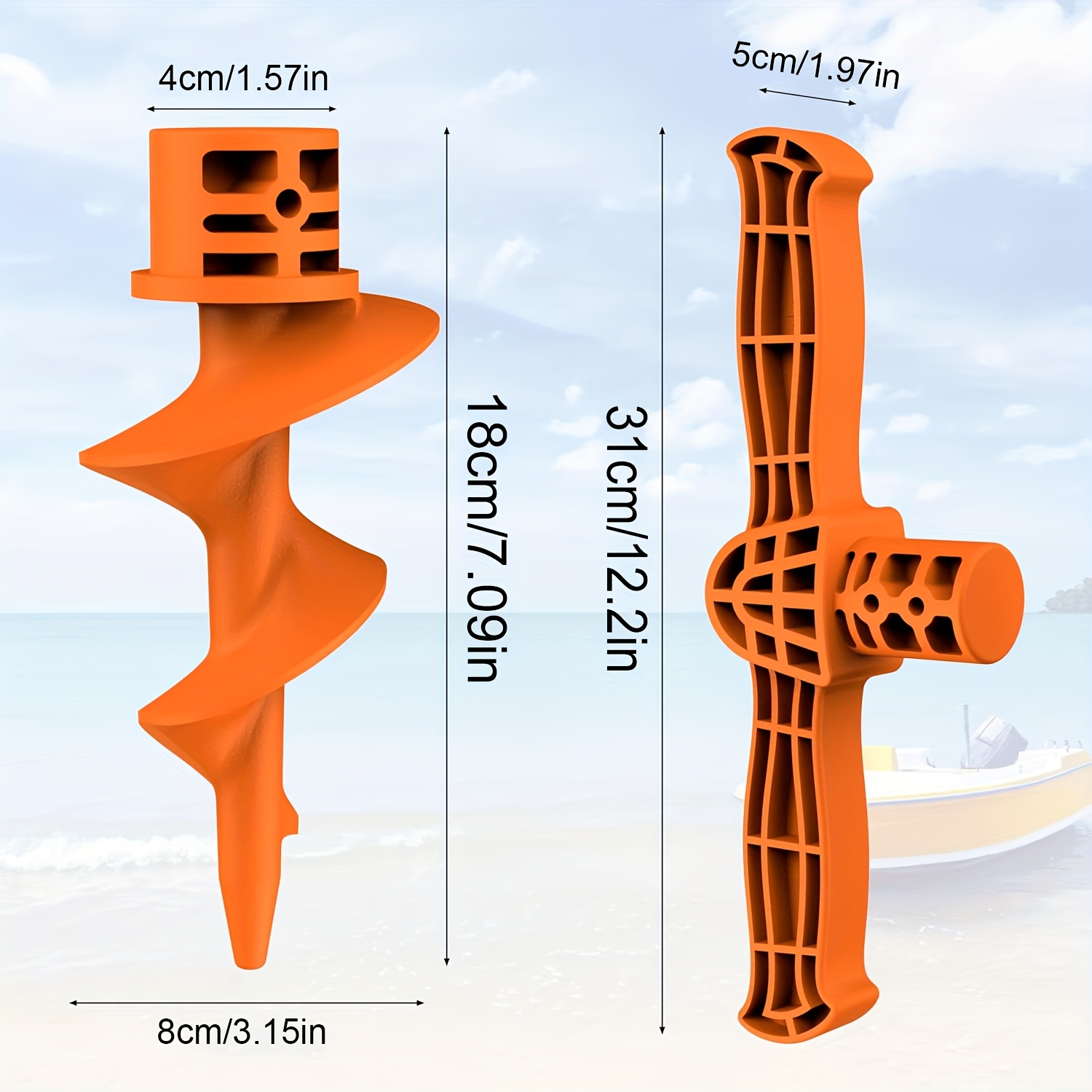 TEMU Marine Sand Anchor Drilling Kit, Suitable For 1.5-inch Sch 40 Pvc Pipe (inner Diameter 1.57 Inches), T-handle + Drill Bit Set, Made Of Pa66 + 30% Gf Material