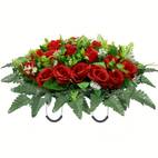 artificial cemetery flowers silk rose floral arrangement for outdoor tombstone decoration sympathy memorial day display no container included silk flowers for cemetery