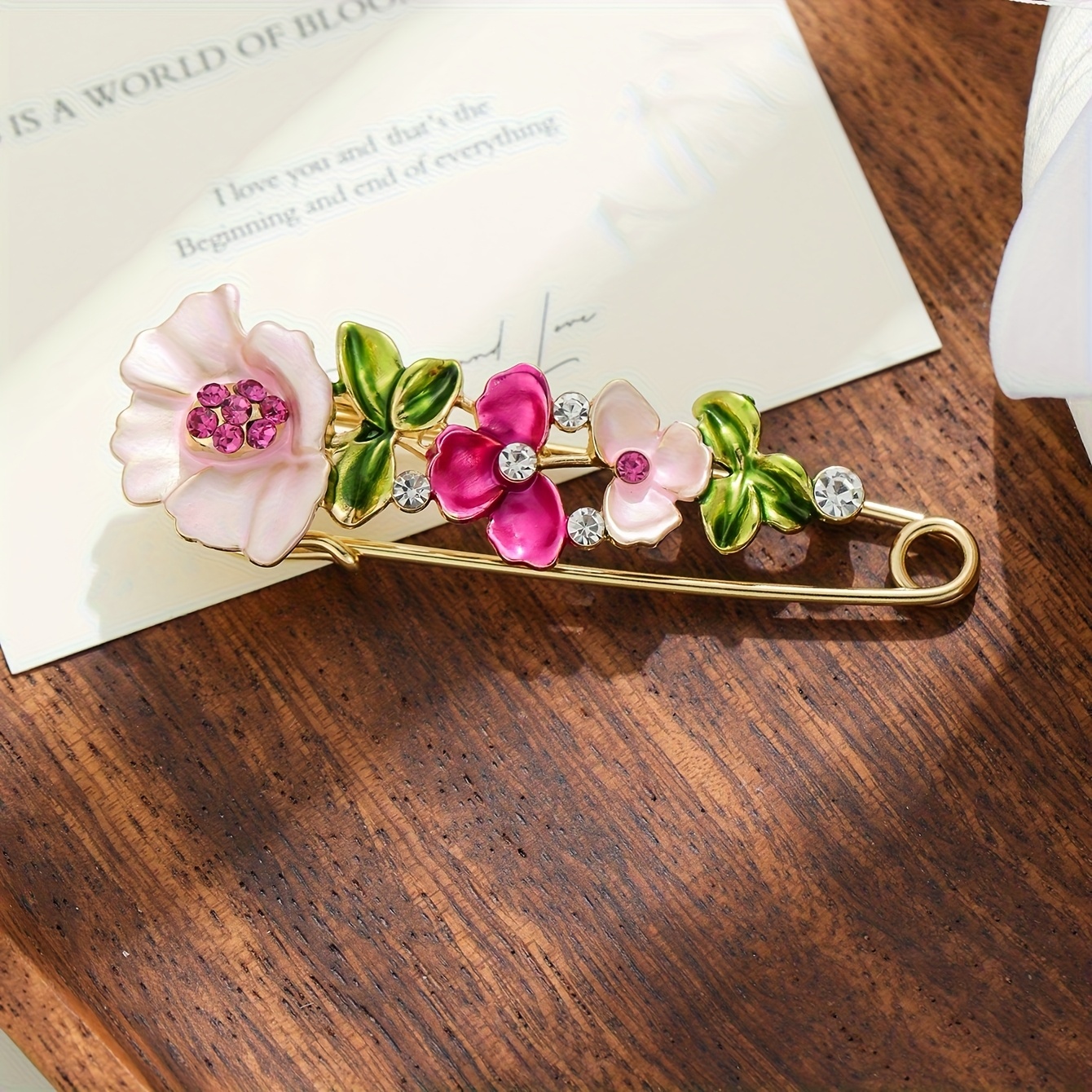 A Set Of Scarf Clips Featuring An Oil Painting Of Tulips, Large Brooches For Coats And Cardigans, Additions, Korean-style Pins