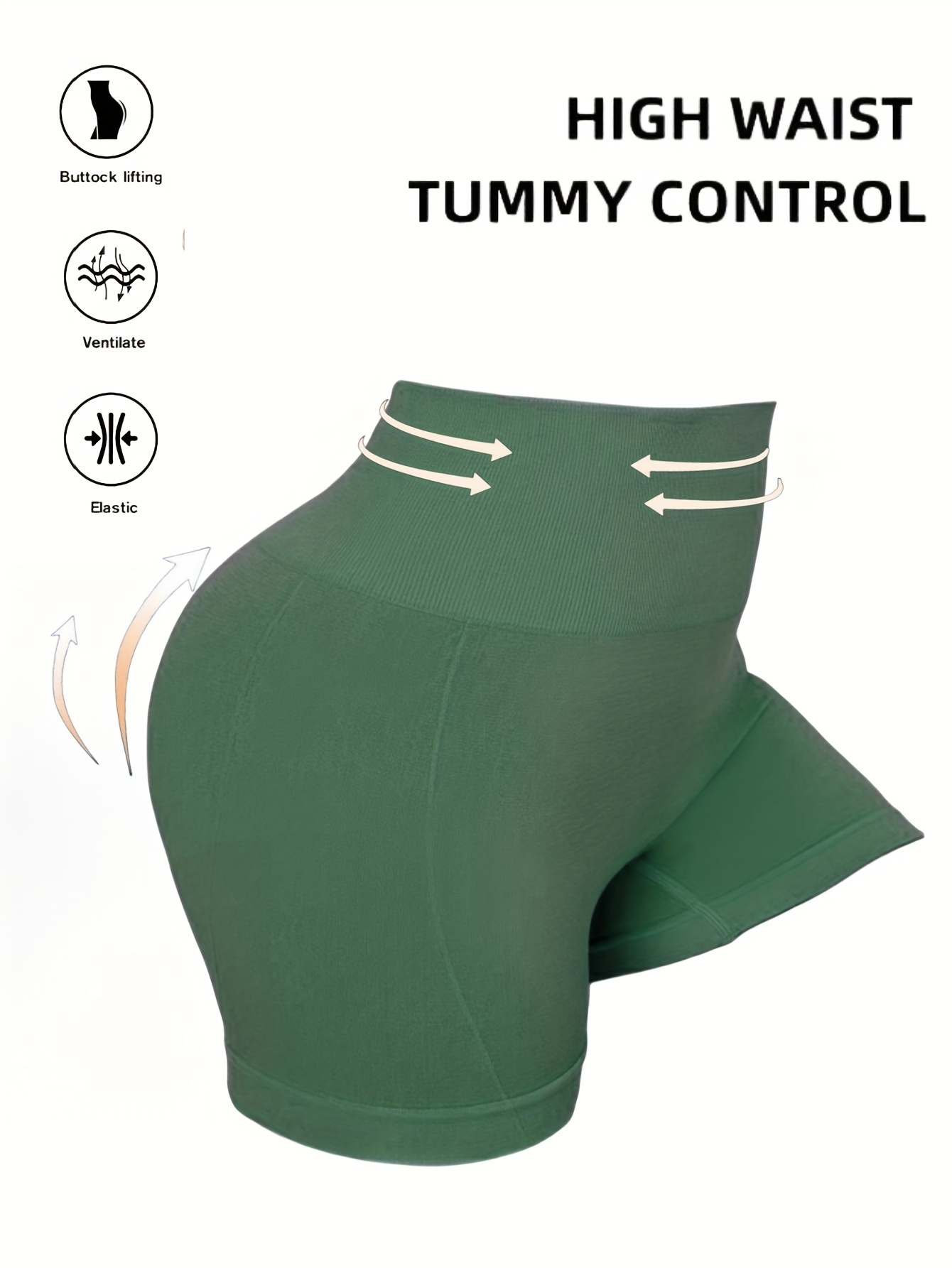 Seamless Lifting Waist Tummy Control Tight Shorts Women's - Temu