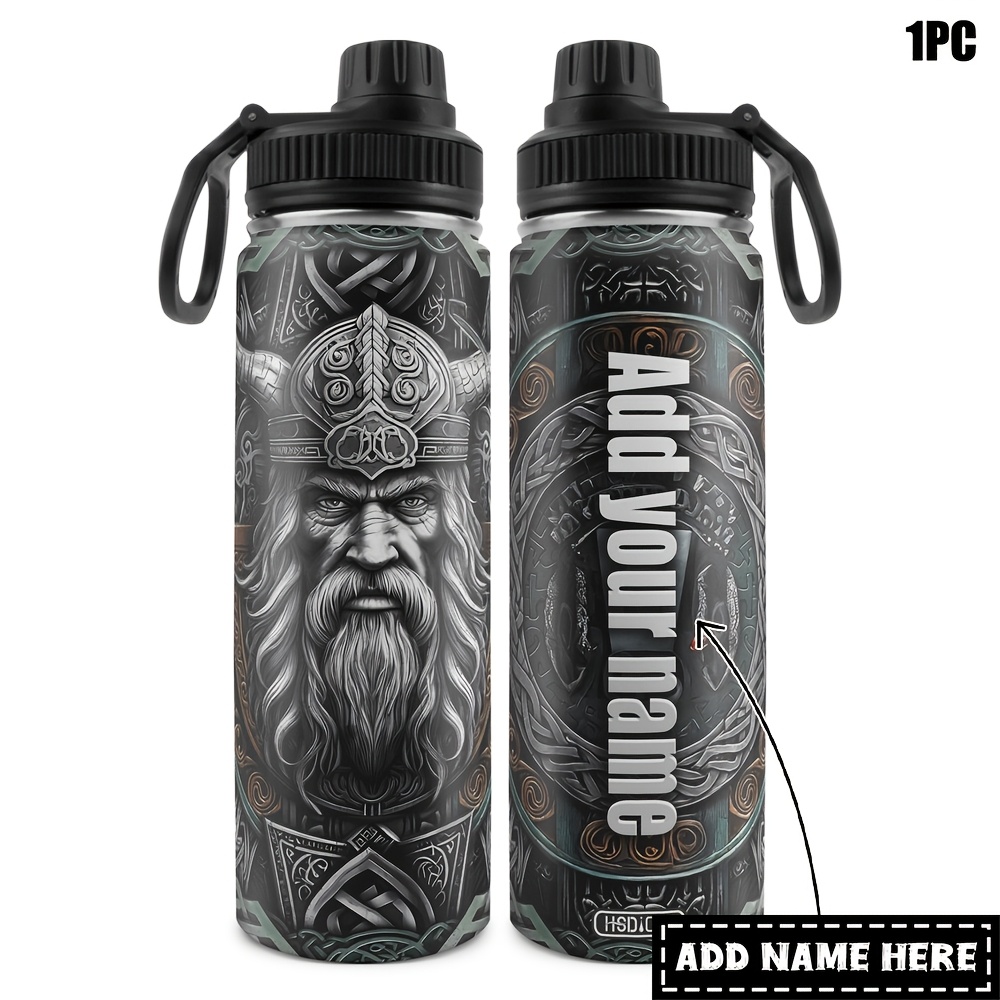 Image of 1pc Hsdiokl Personalized Viking Tumbler With Custom Name/text - Insulated 22oz Cup, Viking-themed Lid Suitable For Birthdays, Holidays, Gifts For &, Durable 304 Stainless Cup For, Tea, Beverages