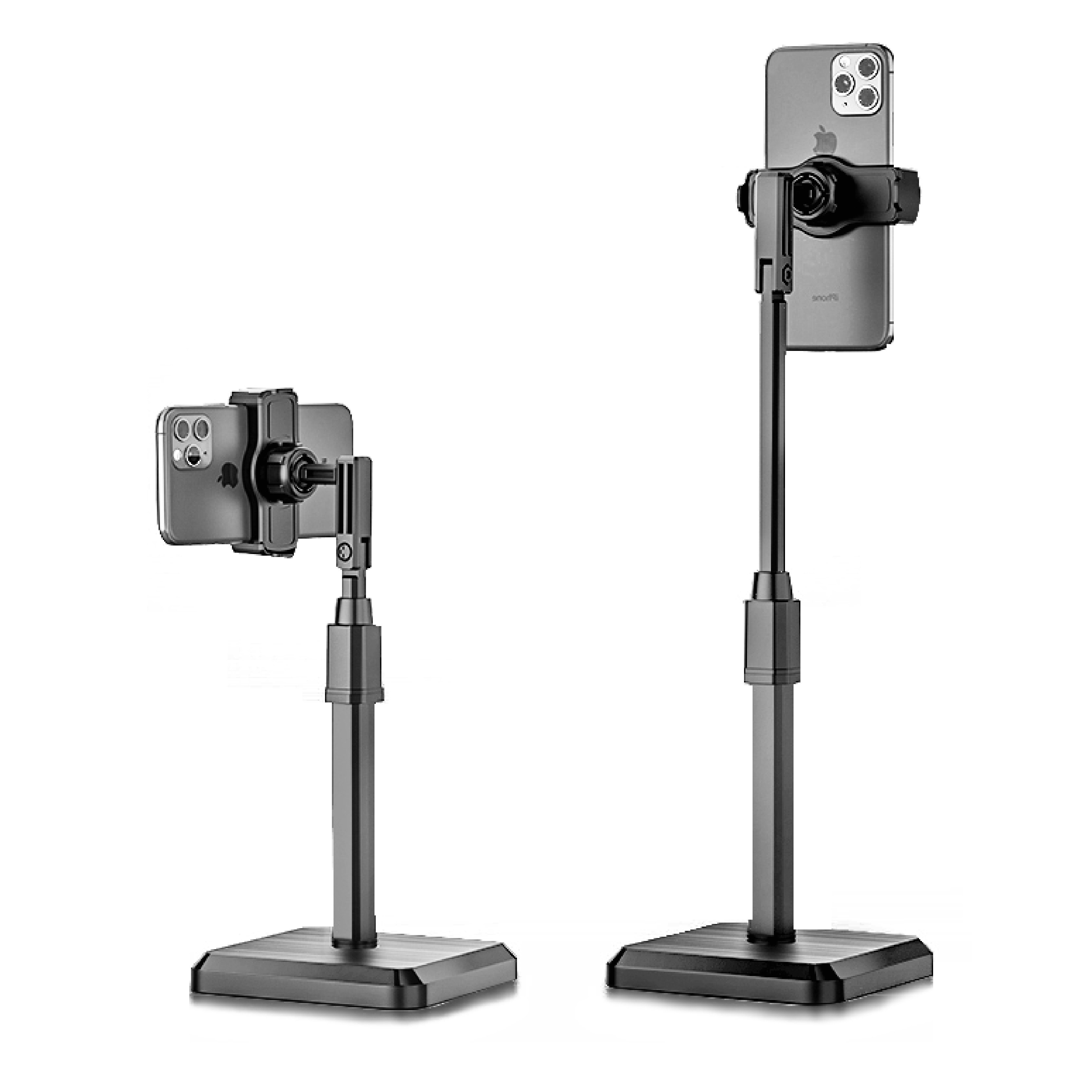 

Phone Stand Black 360° Rotating Universal - Adjustable Height & Lazy Design - Sturdy Base For Seamless Streaming - Compatible With All Devices