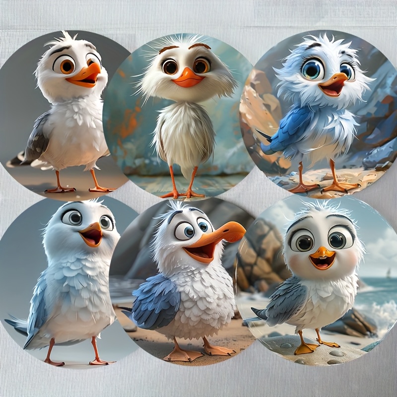 6pcs Seagull Wooden Coaster Set, Heat-resistant Drink And Coffee Mats, Suitable For Office, Kitchen, Dining Table Decor, Unique Artistic Protective Pads, Hand Wash