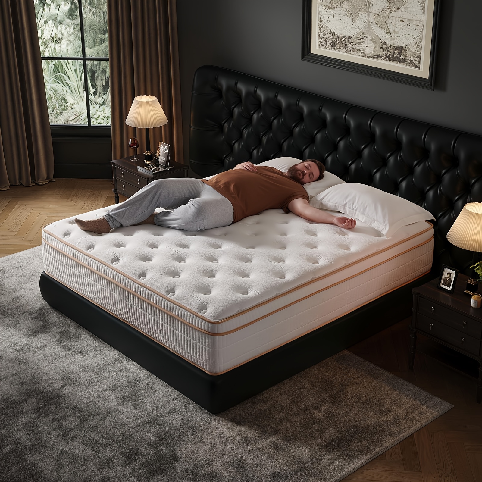 12 Inch Queen Hybrid Mattress | Cooling Gel Memory Foam & Zoned Pocket Coils, Pressure Relief, Motion Isolation, Breathable Bed In A Box, Medium Feel, Woven Top. - Image 3