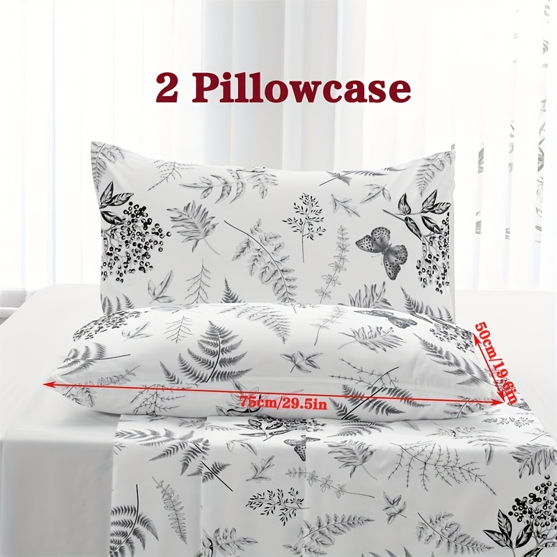 Image of 2pcs Floral Print Pillowcases, Envelope Closure, Machine Washable, Soft And Breathable Home Bedding, 2pcs Pillowcases (pillow Inserts Not Included)