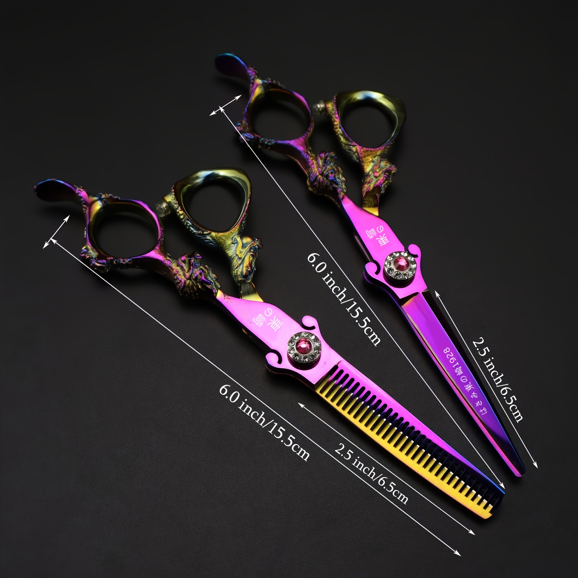 6.0-Inch Color Dragon Handle High-End Hairdressing Scissors