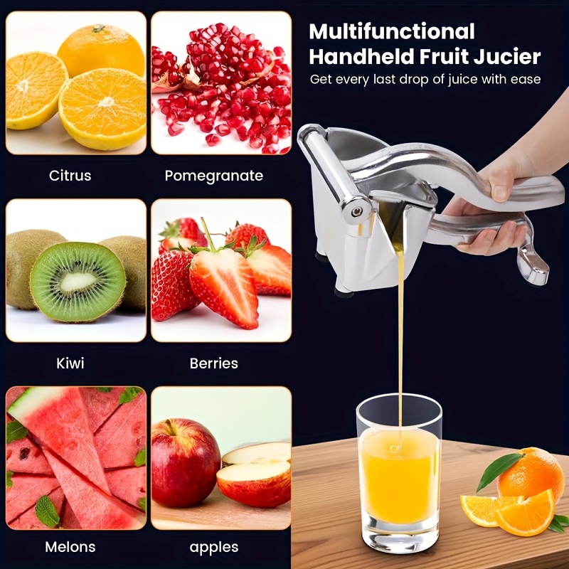 

1pc, Stainless Steel Handheld Fruit Juicer For Citrus, Pomegranate, Kiwi, Berries, Melons, Apples, Manual Juice Extractor And Lemon Squeezer