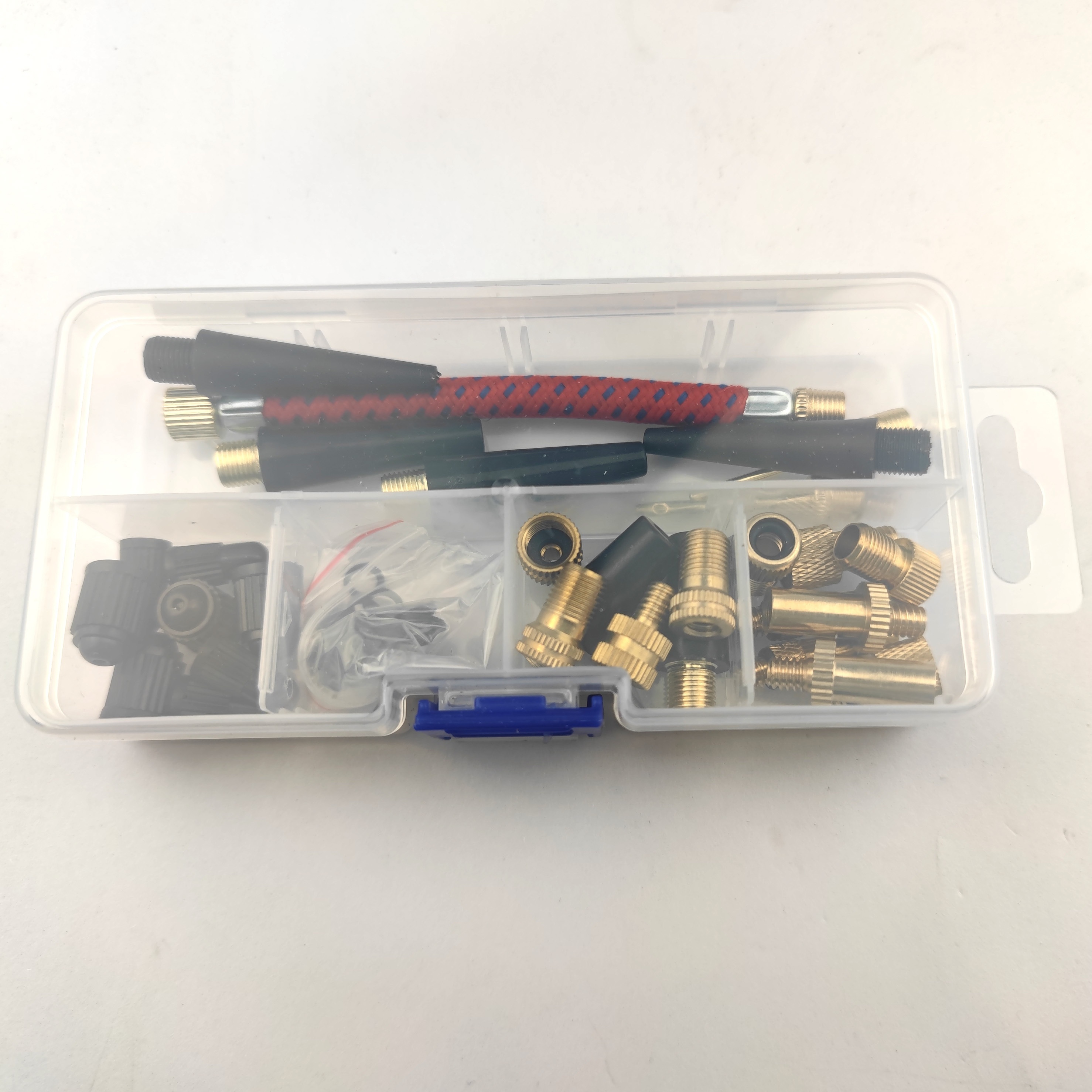 Image of 49pcs Brass Schrader Valve Adapter Tools, Ball Pump Needles, Bicycle Tire Valve Pump Adapters, Pump Tools, Valve Adapter Additions Suitable For Bicycle, Gym, Balloon, And Toy Pumps