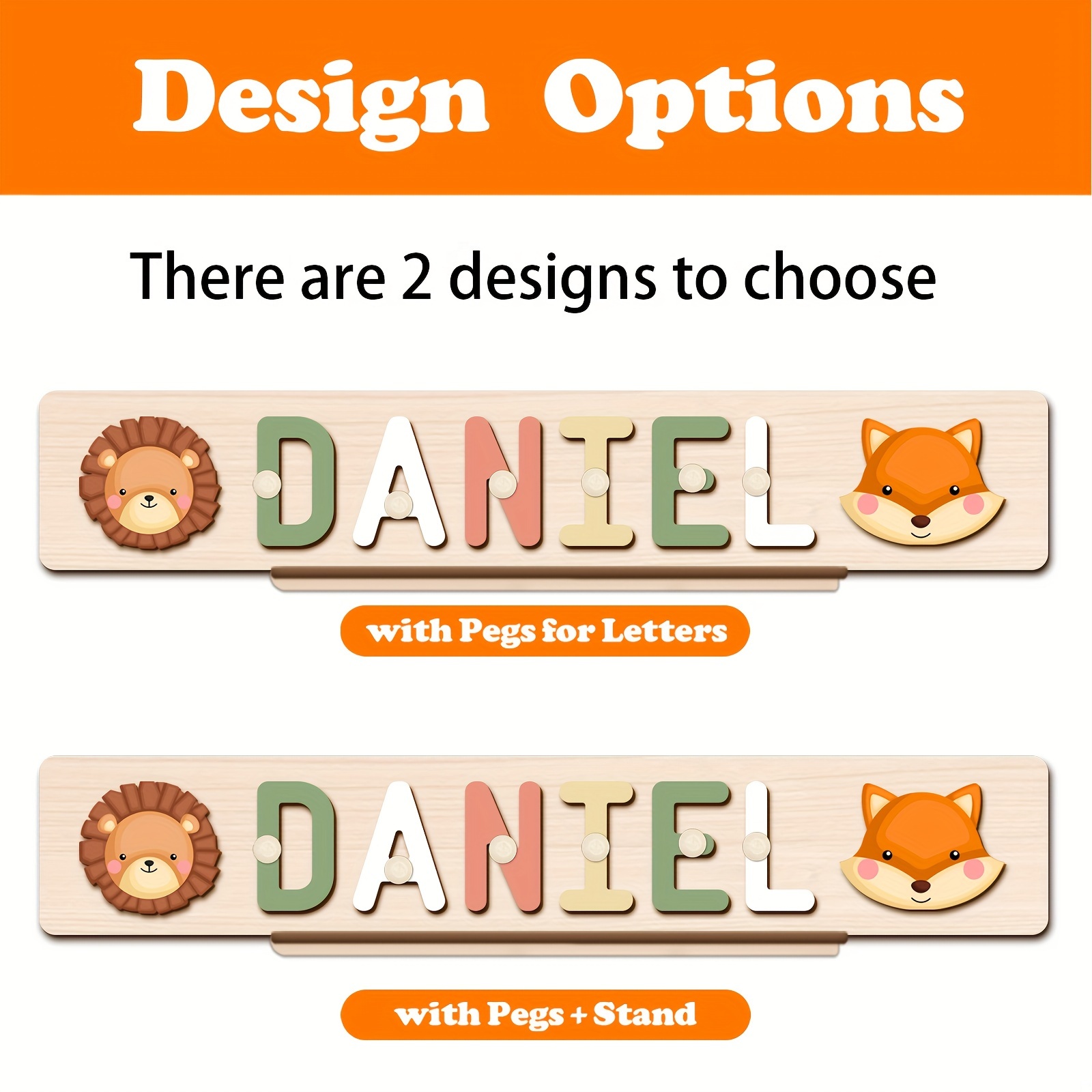 Custom Personalized Name Puzzles, Khaki Color, Early Education Toy