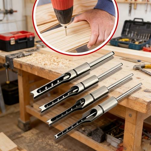 woodworking square drill bit set 1 4 to 1 2 for mortise hinge installation square bits for wood 4 sizes