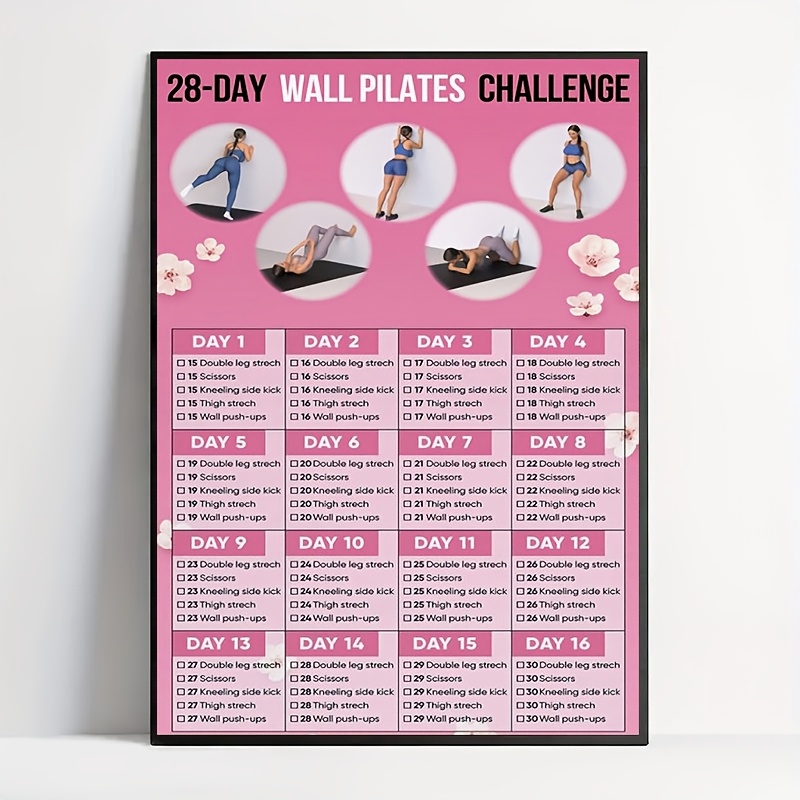 

Room Decor 1pc Fitlife 28-day Wall Poster, 12x18 Inch Wrapped Canvas Print, Aesthetic Workout Chart For Home Gym, Office, Bedroom - Motivational Exercise & Fitness Decor