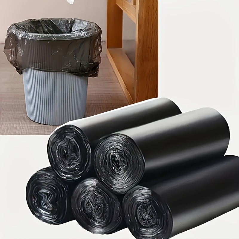 

-pack Heavy Duty Polyethylene Trash Bags, Tear-resistant, Leak-proof, Black Garbage Liners With Handles, Multipurpose Disposable Bags For Office, Kitchen & Bedroom Waste Bins - Privacy Covering