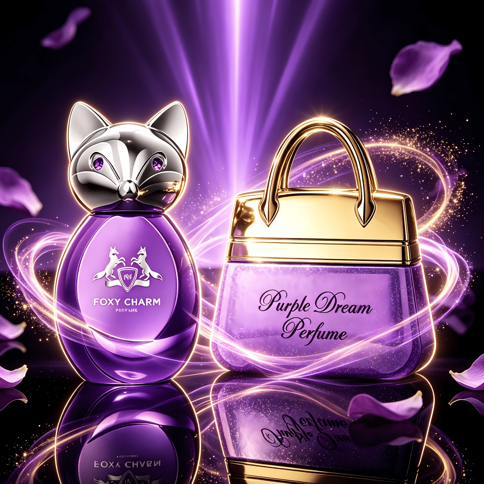 Image of 2-pack Women Perfume Set, Unique Fox-shaped And Handbag , Fragrance Concentration 5%-15%, Long-lasting 3-, Soft Gentle Hair Scent, All-match For Daily And Dating, Perfect For Self-use And Gift-