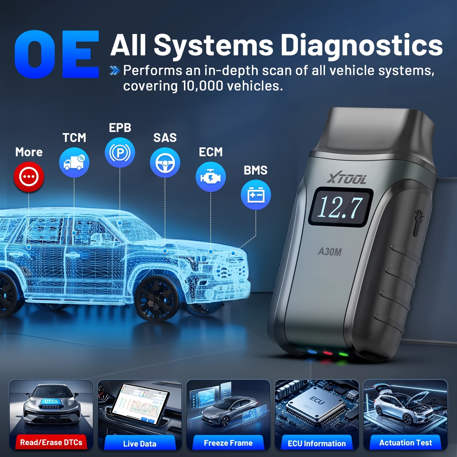 XTOOL Anyscan A30M V2.0 (2026) Wireless OBD2 Scanner, 26+ Reset Services, 22 Languages, Bidirectional Full System Diagnostic Tool, FCA, CAN FD Protocol & Lifetime Free Updates
