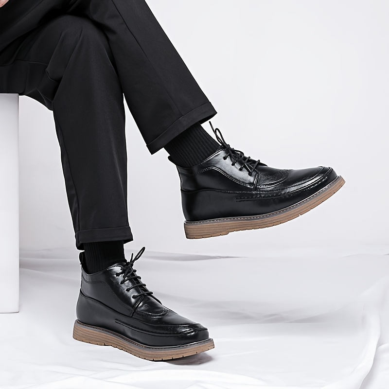 Ankle Boots Men High Length Boots Classy Leather High Ankle-Length