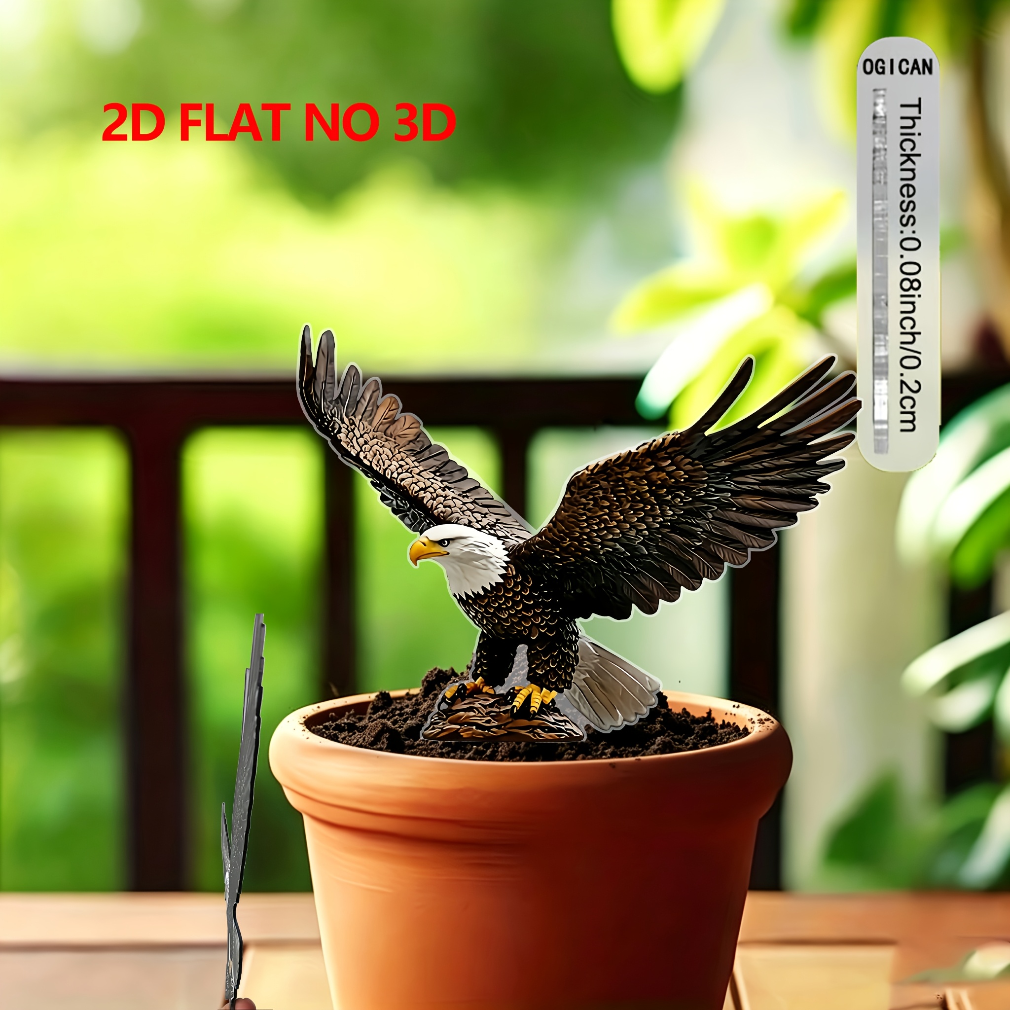 TEMU 2D Flat - ��2D Flat�� 2D Flat - [2D Flat] 2D Piano, Simulazione 3D, 1 pz. Picchetto da giardino a forma di in acrilico, Picchetto decorativo per