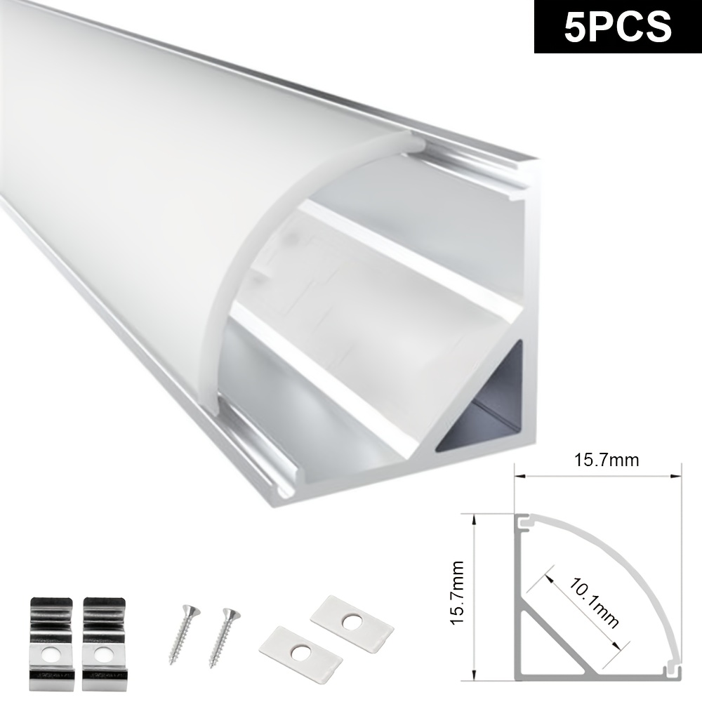 5pcs Led Light Strips, Trough System, With Milky White Lampshade, Long , Suitable For Cabinet Lights, Wall Lights, Interior Decorative Lighting, Wall Led Light Strips, Stylish Metallic Texture.