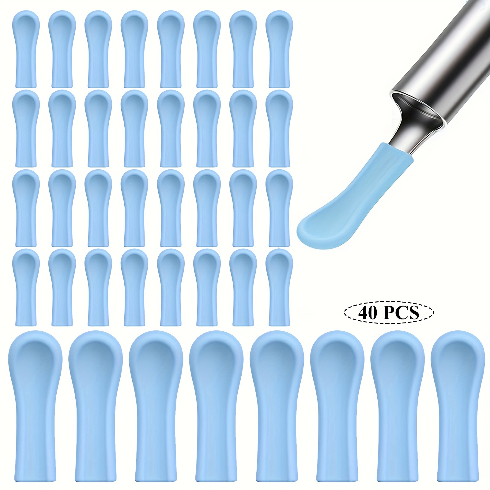 40pcs Universal Ear Spoon Sleeve Accessory Ear Spoon Replacement Head Reusable Washable 1.47x0.12 Inches