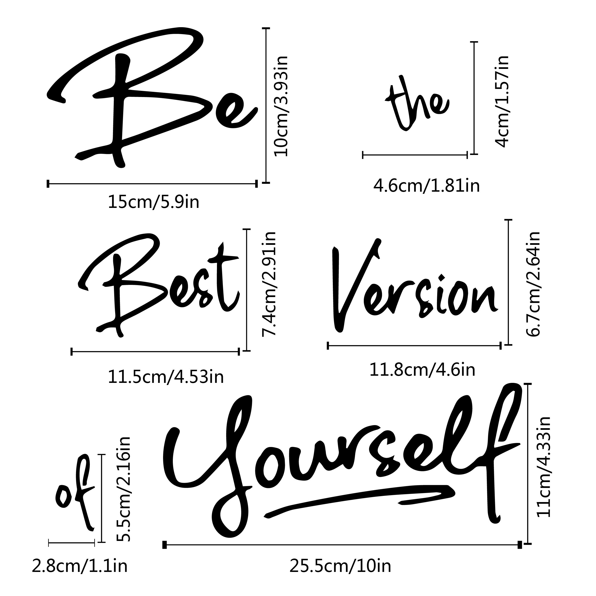 TEMU 6pc ' Best Version Of Yourself' Metal Wall Art - Inspirational Sign With Design - Living Room Decor With No Feathers Bathroom, Kitchen, Bedroom, Door Curtain
