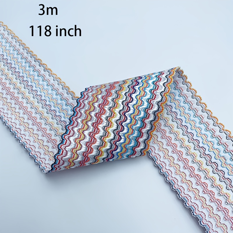 TEMU Bande élastique en dentelle colorée 6,5 convient pour les ceintures, les maillots de bain et les vêtements à faire soi-même - Croissants ondulés