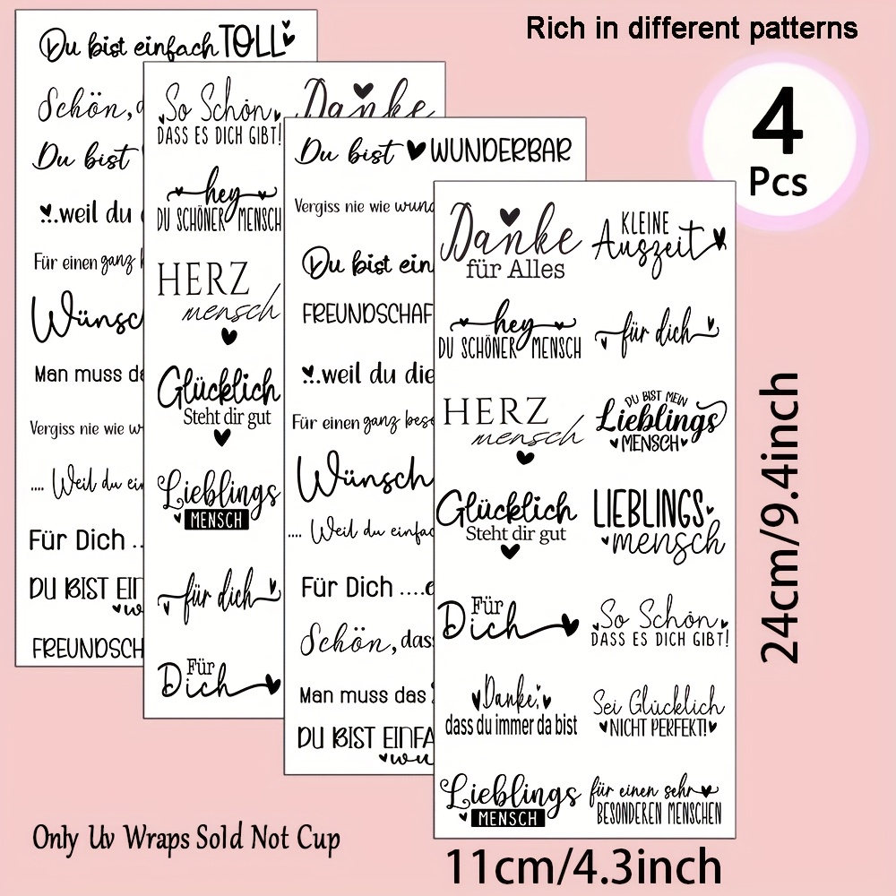 E-shop Deutsch "" Thema UV DTF Transfer Aufkleber /Set - Lieblingsperson Zitate für Tasse für Glas Dekorativer Transfer Aufkleber - für Möbel, Glas,