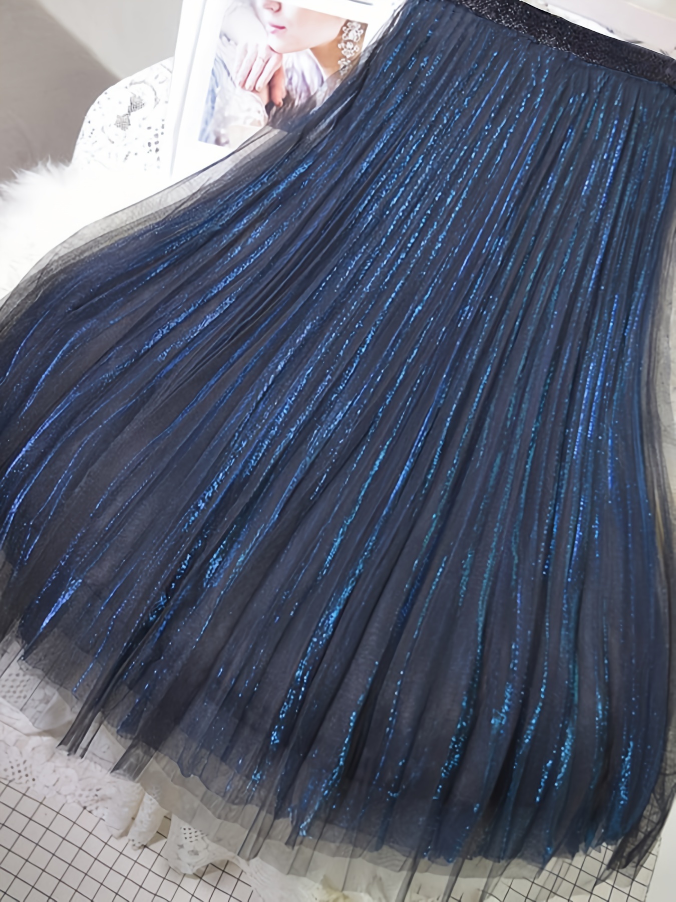 スカート Shiny Blue Lurex Midi Skirt FULL MIDI SKIRT ZW COLLECTION - Blue | ZARA United States